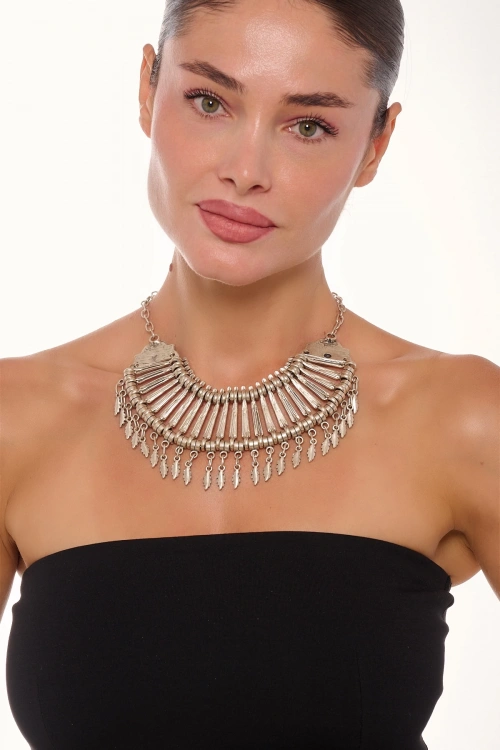 Kiraz Cleopatra Silver Plated Necklace