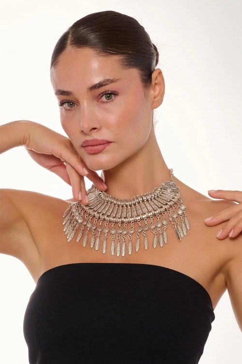Kiraz Cleopatra Silver Plated Necklace
