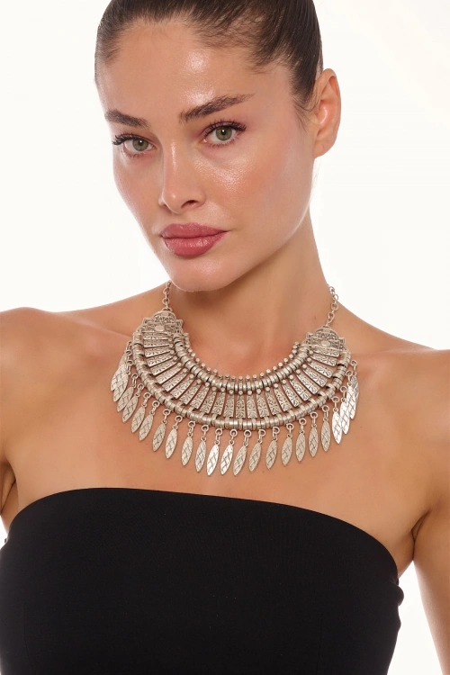 Kiraz Cleopatra Silver Plated Necklace