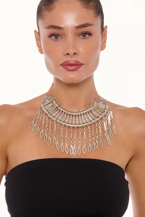Kiraz Cleopatra Silver Plated Necklace
