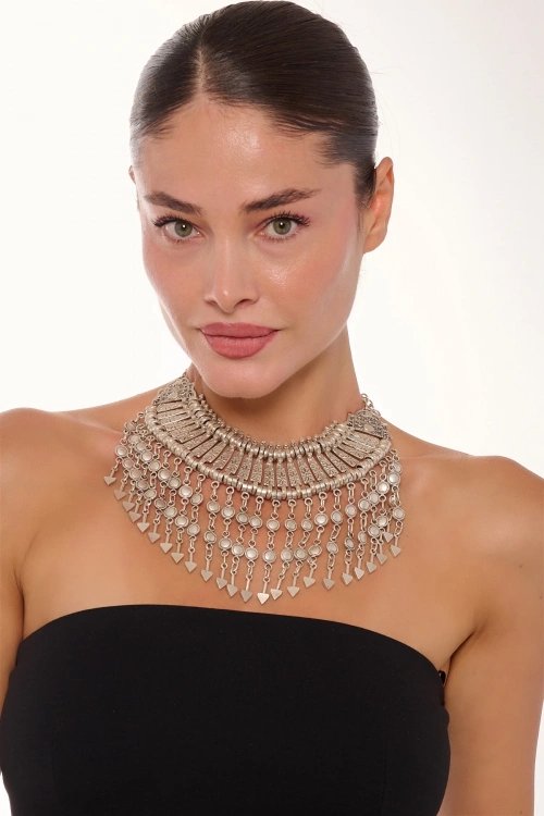 Kiraz Cleopatra Silver Plated Necklace