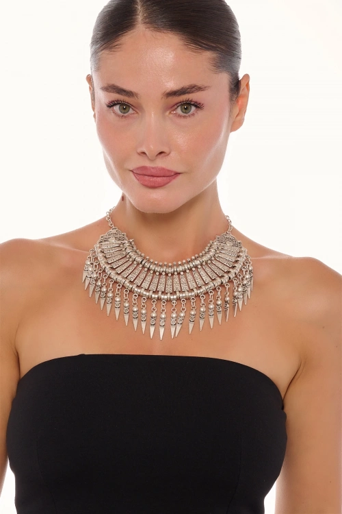 Kiraz Cleopatra Silver Plated Necklace