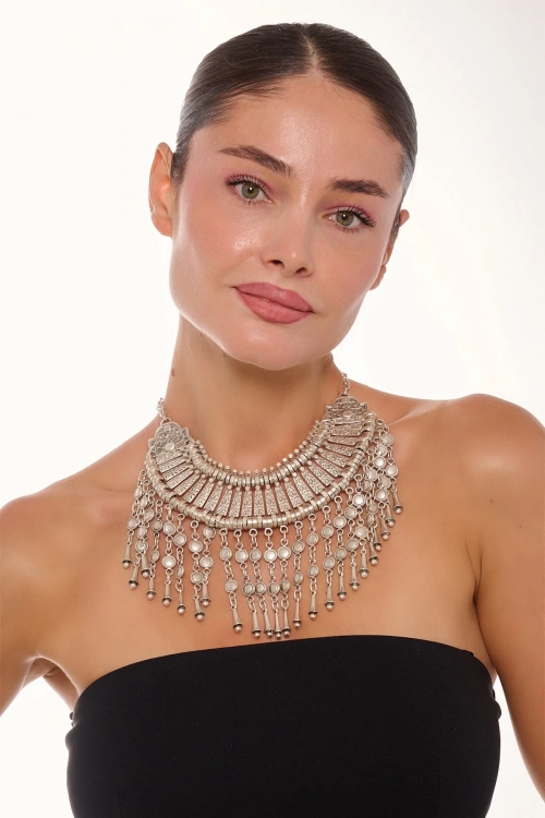 Kiraz Cleopatra Silver Plated Necklace