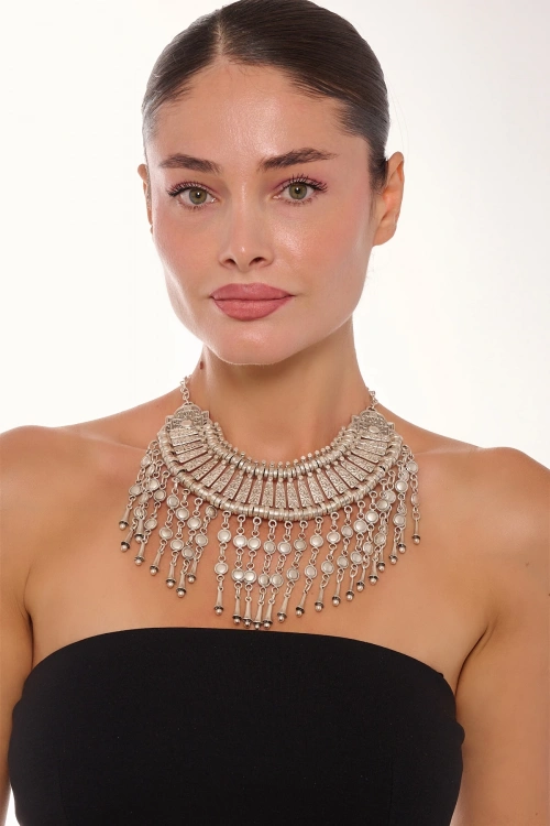 Kiraz Cleopatra Silver Plated Necklace