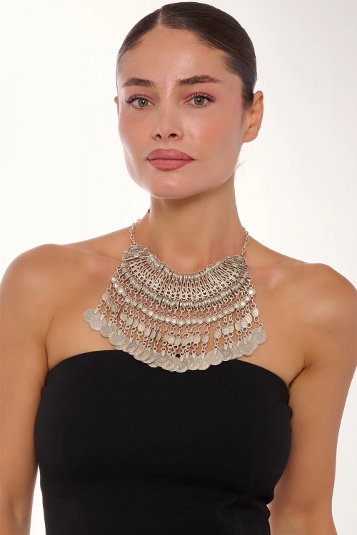 Kiraz Cleopatra Silver Plated Necklace