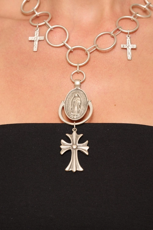 Kiraz Cross Silver Plated Necklace