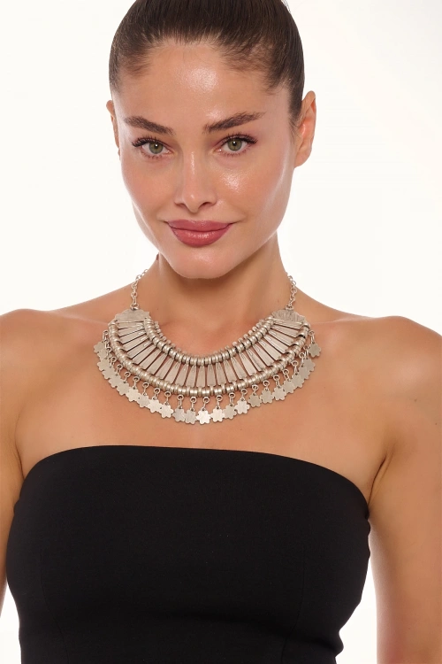 Kiraz Cleopatra Silver Plated Necklace