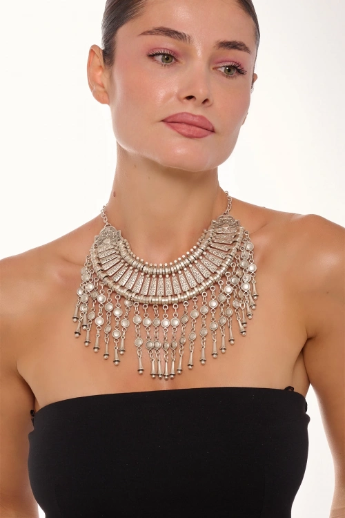 Kiraz Cleopatra Silver Plated Necklace