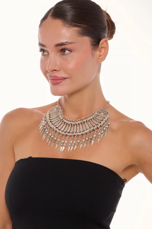 Kiraz Cleopatra Silver Plated Necklace