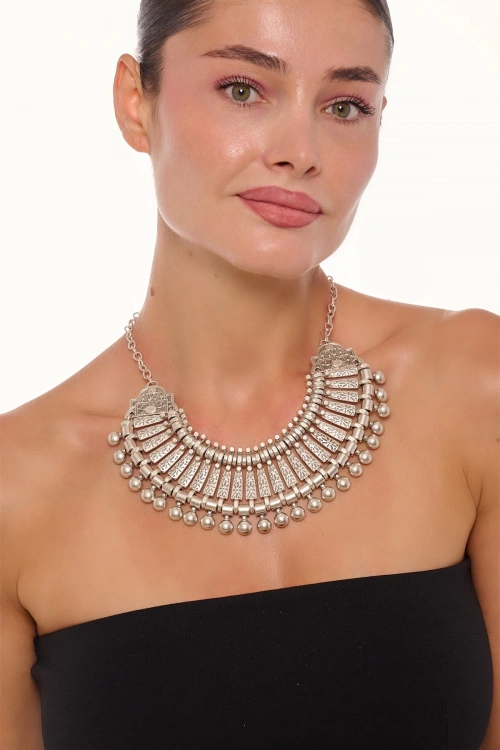 Kiraz Cleopatra Silver Plated Necklace