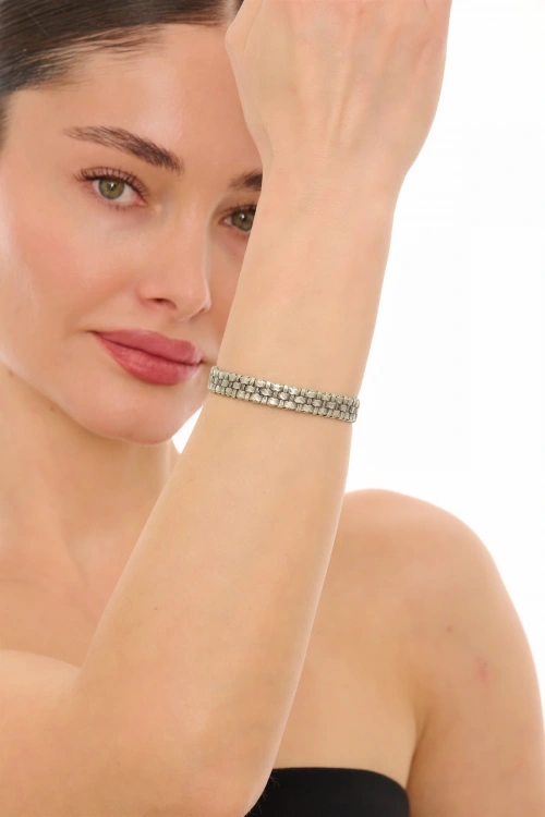 Kiraz Silver Plated Plait Bracelet