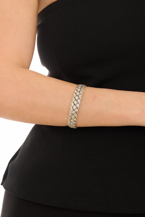 Kiraz Silver Plated Plait Bracelet