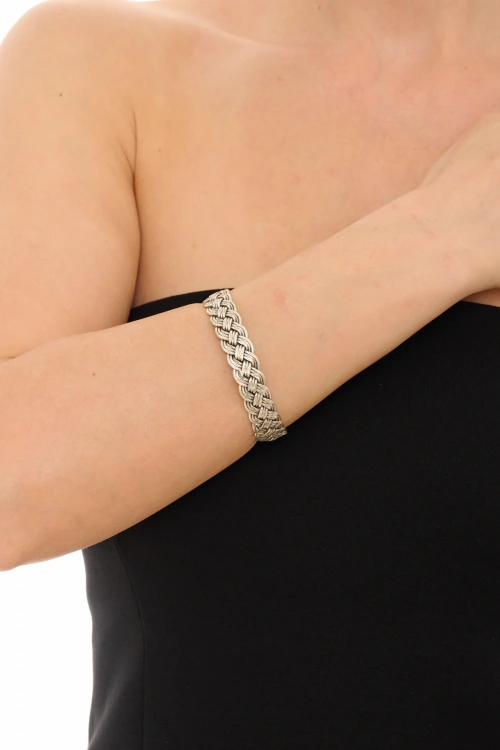 Kiraz Silver Plated Plait Bracelet