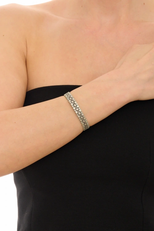 Kiraz Silver Plated Plait Bracelet