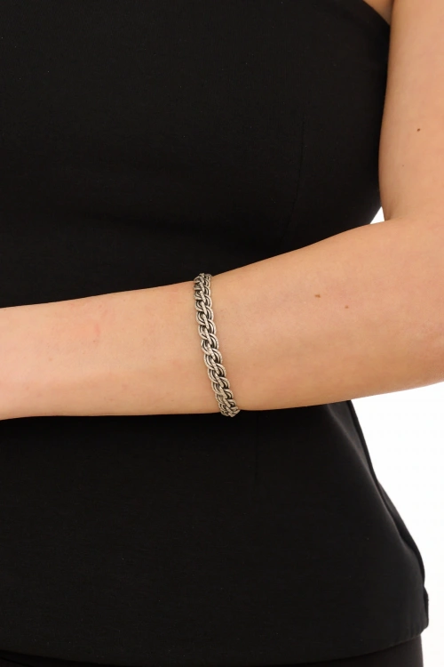 Kiraz Silver Plated Plait Bracelet