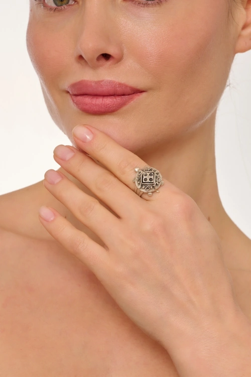 Kiraz Silver Plated Turtle Ring