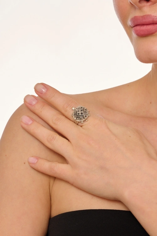 Kiraz Silver Plated Turtle Ring