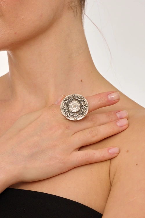 Kiraz Silver Plated Ring