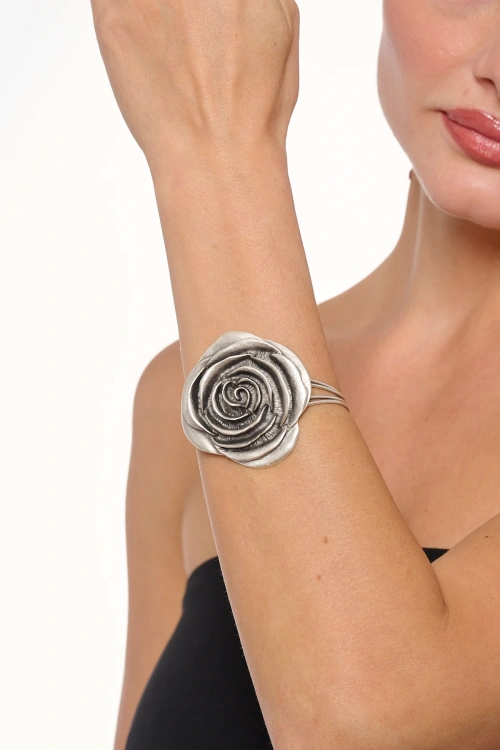 Kiraz Silver Plated Rose Bracelet