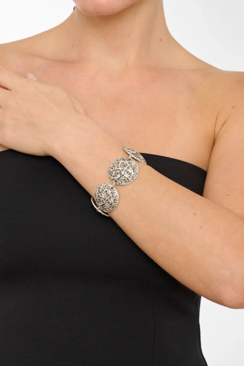 Kiraz Silver Plated Rose Bracelet