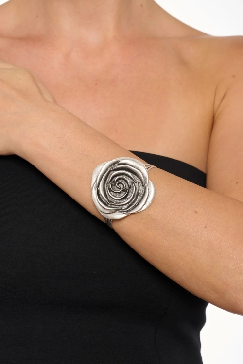 Kiraz Silver Plated Rose Bracelet