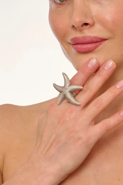 Kiraz Silver Plated Seashell Ring