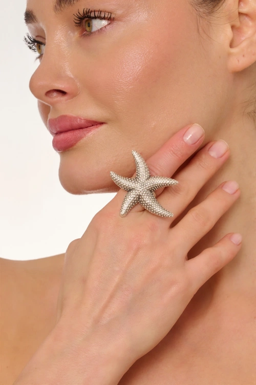 Kiraz Silver Plated Seashell Ring