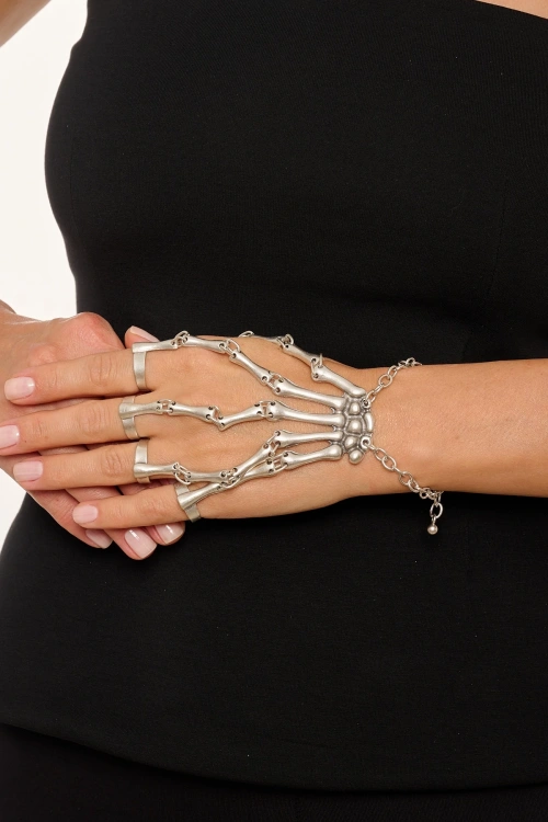 Kiraz Silver Plated Skeleton Shahmaran Bracelet