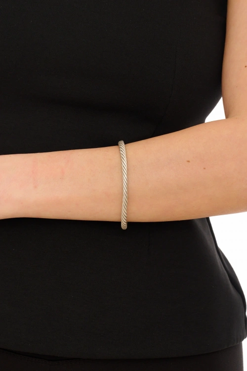 Kiraz Silver Plated Spiral Bracelet