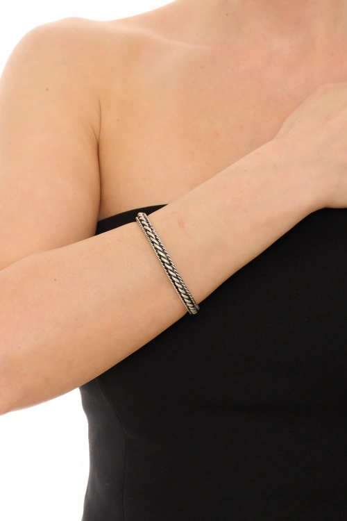 Kiraz Silver Plated Spiral Bracelet