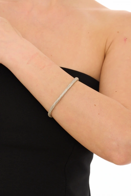 Kiraz Silver Plated Spiral Bracelet