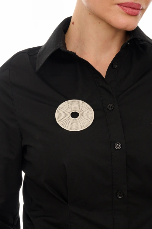 Kiraz Silver Plated Spiral Brooch