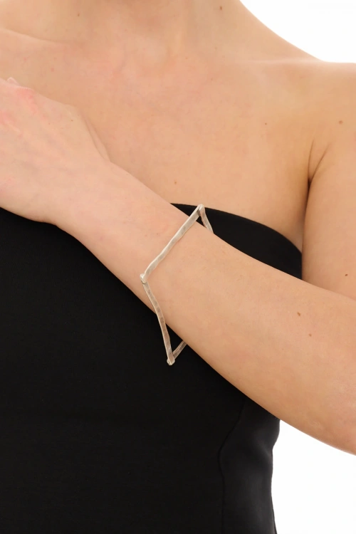 Kiraz Silver Plated Square Bracelet