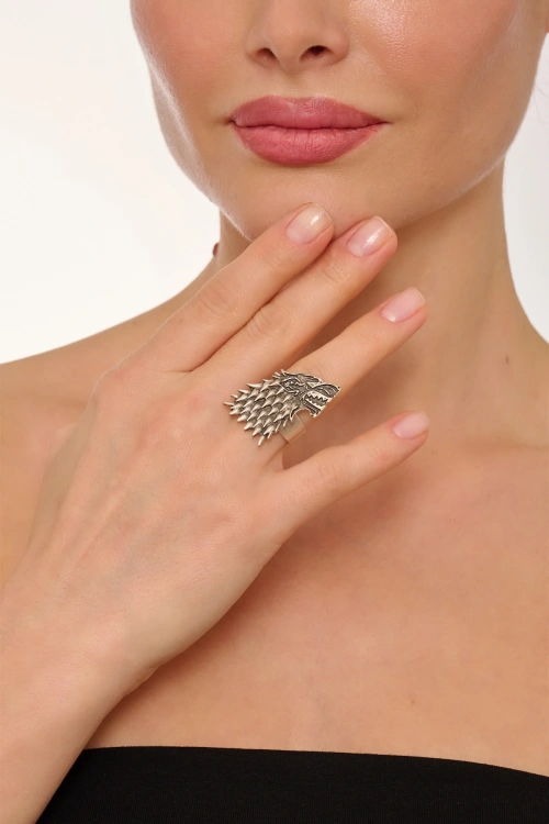 Kiraz Silver Plated Wolf Ring