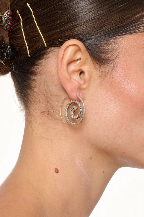 Kiraz Snake Silver Plated Earring