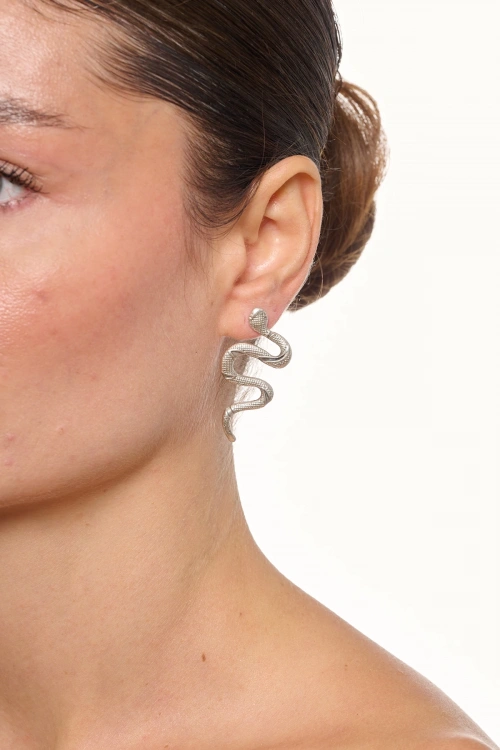 Kiraz Snake Silver Plated Earring