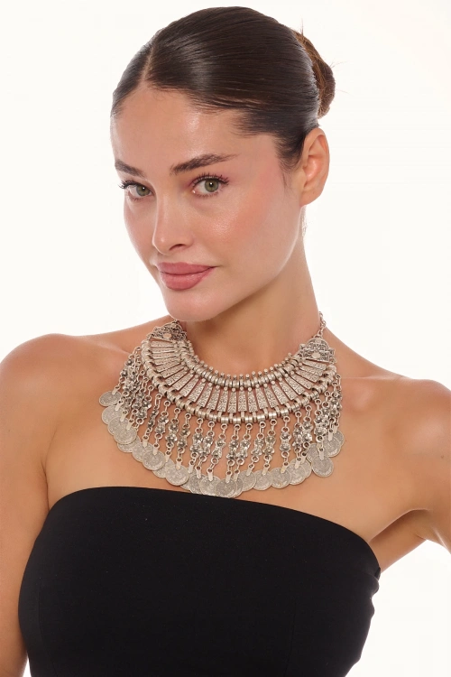 Kiraz Cleopatra Silver Plated Necklace