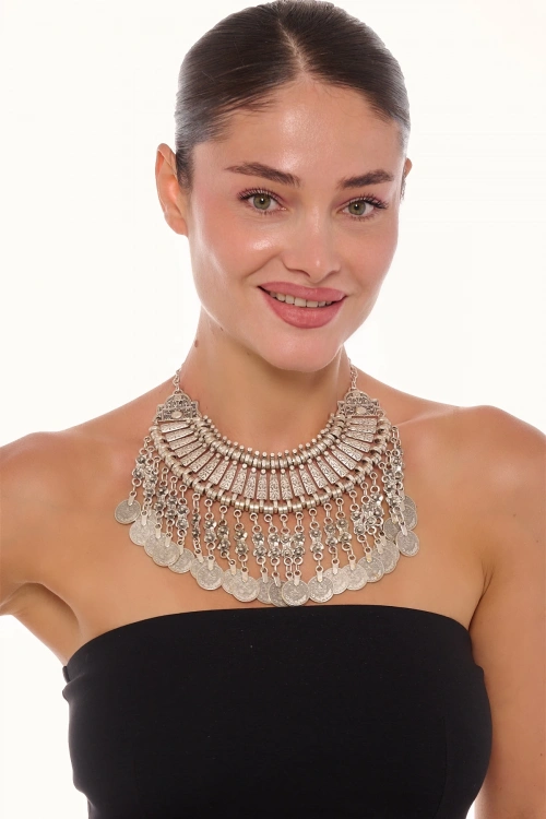 Kiraz Cleopatra Silver Plated Necklace