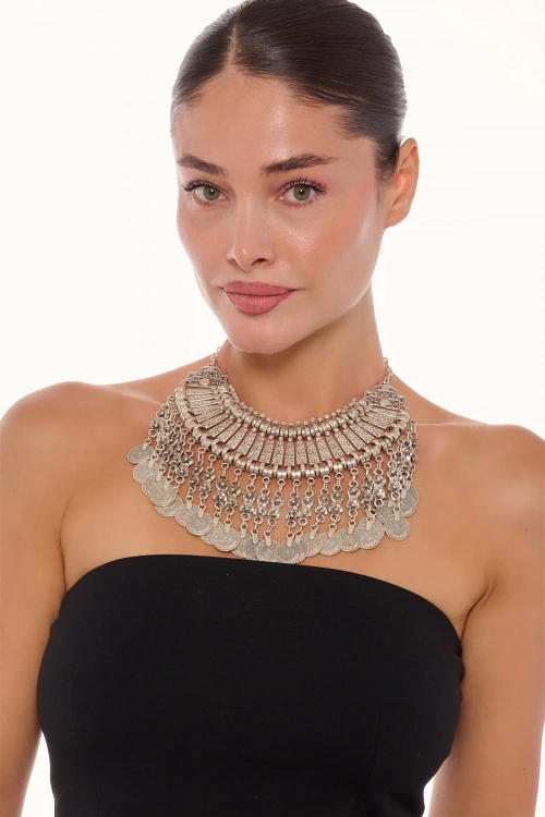 Kiraz Cleopatra Silver Plated Necklace