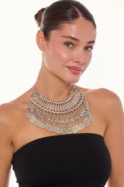 Kiraz Cleopatra Silver Plated Necklace