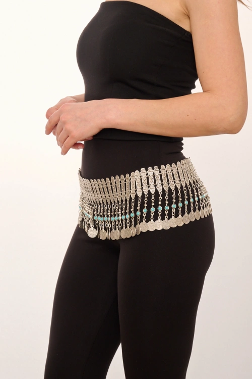 Kiraz Turquoise Stoned Silver Plated Belt