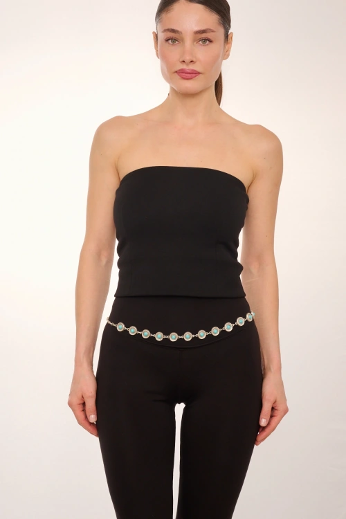 Kiraz Turquoise Stoned Silver Plated Belt