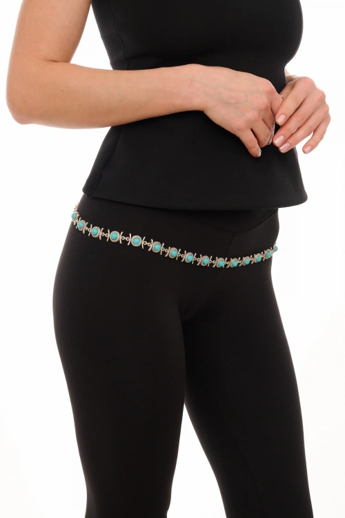 Kiraz Turquoise Stoned Silver Plated Belt