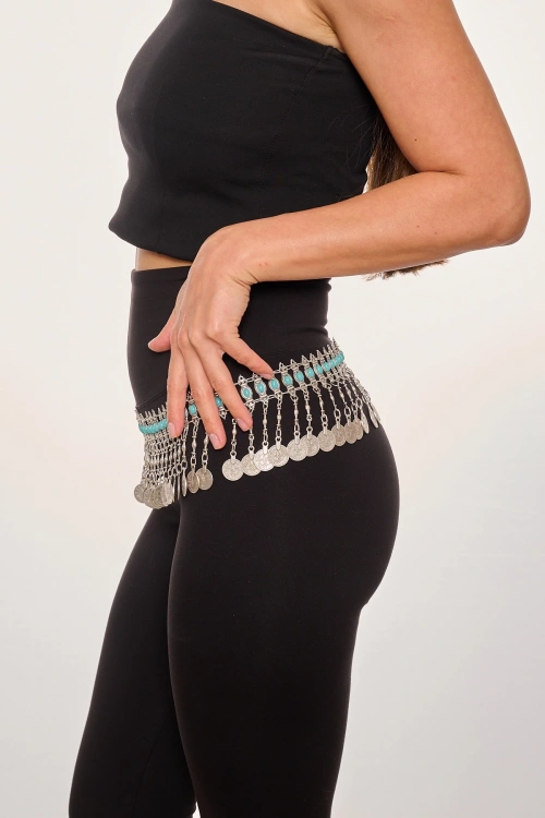 Kiraz Turquoise Stoned Silver Plated Belt