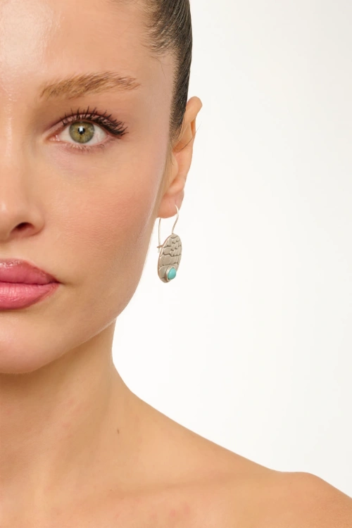Kiraz Turquoise Stoned Silver Plated Earring