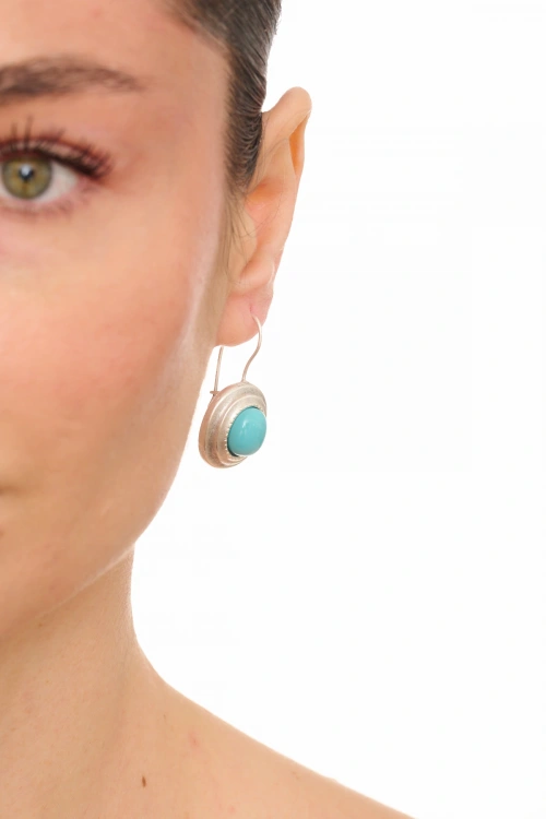 Kiraz Turquoise Stoned Silver Plated Earring