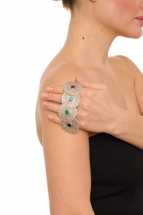 Kiraz Turquoise Stoned Silver Plated Ring