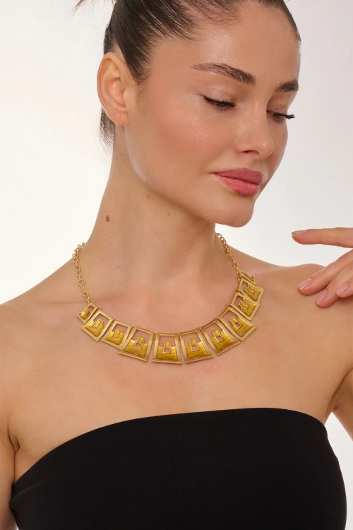 Kiraz Yellow Enameld Gold Plated Necklace