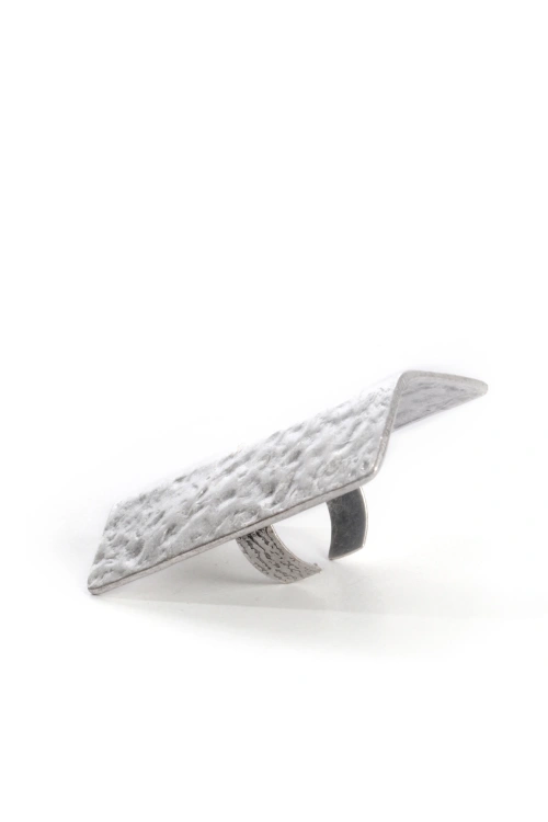 Rectangular Shaped, Hammered Ring