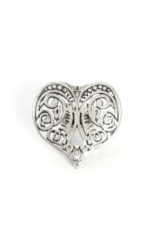 Tribal Patterned Heart Ring